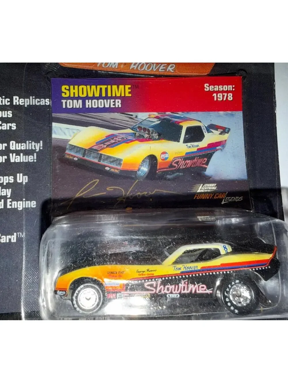 Johnny Lightning Funny Car Legends 1978 Season Showtime Tom Hoover 1999 MOC